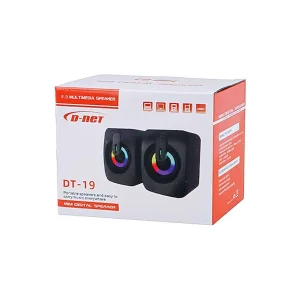 خرید اسپیکر رومیزی دو تکه دی نت (D-net) مدل DT-19 با نورپردازی RGB 2