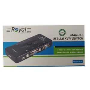 سوئیچ KVM چهار پورت دستی رویال مدل 4UK (کنترل ۴ سیستم با یک مانیتور و ماوس) 2