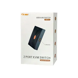 سوئیچ KVM دو پورت HDMI دی‌نت (D-net) همراه با کابل و ریموت سیمی 3