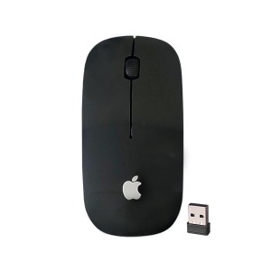 ماوس بی‌سیم طرح اپل (Apple Design) رنگ مشکی به همراه دانگل USB
