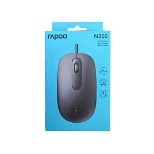 ماوس با سیم رپو (Rapoo) مدل N200 سفید | طراحی مینیمال و حسگر ۱۶۰۰ DPI2