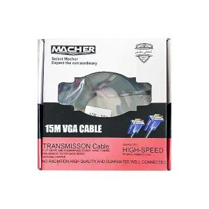 کابل VGA مچر Macher MR-165 مدل 4+3 طول 20 متر | کابل وی‌جی‌ای بیست متری با کیفیت پایدار 2
