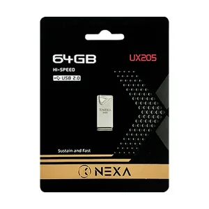 فلش مموری NEXA مدل UX205 | 64 گیگابایت USB 2.0 با طراحی مینی و فلزی
