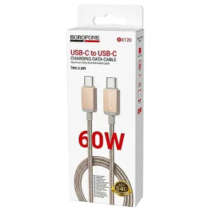 کابل شارژ دو سر تایپ سی 60 وات بروفون (Borofone) مدل BX120 طول 1 متر2