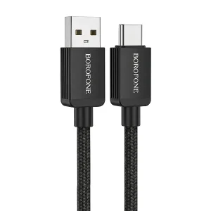 کابل شارژ USB به تایپ سی 3 آمپر بروفون (Borofone) مدل BX120 طول 1 متر