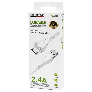 کابل USB به MicroUSB Borofone BX121 طول 1 متر | شارژ سریع 2.4 آمپر2