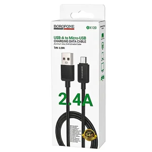 کابل USB به MicroUSB Borofone BX120 طول 1 متر | روکش بافته شده، شارژ 2.4A2
