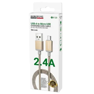 کابل USB به MicroUSB Borofone BX120 طول 1 متر | روکش بافته شده، شارژ 2.4A3