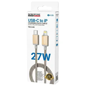کابل USB-C به لایتنینگ Borofone BX120 (1متر) | توان 27W، شارژ سریع PD3