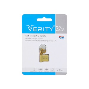 فلش مموری وریتی V816 ظرفیت 32 گیگابایت | طلایی، USB 3.0، بدنه فلزی ضد ضربه2