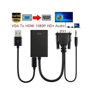 خرید تبدیل VGA به HDMI برق‌دار و صدادار مدل 137 (پشتیبانی از رزولوشن   1080p ) 2