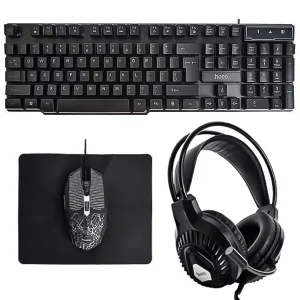 ست گیمینگ 4 کاره هوکو مدل DI86 (کیبورد، موس، هدست و موس‌پد RGB)