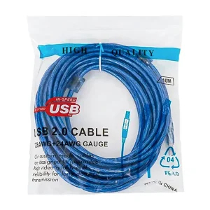 کابل افزایش طول یو اس بی (USB) شیلددار شفاف طول ۱۰ متر2