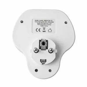 سه راهی برق دیواری KUAX مدل WW09-E3b-2U دارای دو پورت USB شارژ3