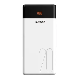 پاوربانک روموس ۲۰۰۰۰ میلی‌آمپر ۱۸ وات مدل Romoss LT20 دارای نمایشگر LED3