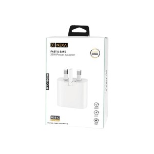 شارژر دیواری نکسا 25 وات مدل C125 فست شارژ USB-C سازگار با سامسونگ و آیفون 2