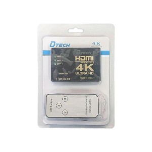 سوئیچ HDMI سه پورت 4K دیتک | DTECH سوئیچ 3 به 1 با ریموت کنترل 2