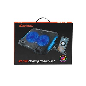 پایه خنک کننده (کولپد) لپ تاپ 2 فن RGB جرتک (Jertech) مدل KL332 همراه با استند موبایل2