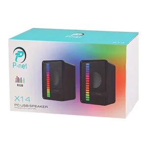 اسپیکر رومیزی دو تکه پی نت مدل X14 با نورپردازی RGB | P-net X142