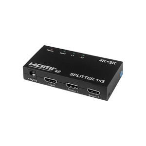 اسپلیتر HDMI دو پورت 4KK با پشتیبانی از تصاویر سه بعدی و آداپتور برق