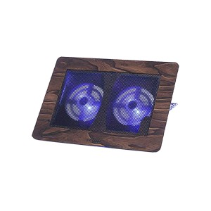 پایه خنک‌کننده لپ‌تاپ دو فن اورکول مدل N99W با نورپردازی LED | کولر پد لپ‌تاپ طرح چوب