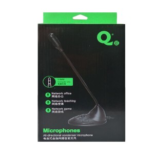 میکروفون رومیزی کامپیوتر مدل T-21 با گردنی فنری و پایه نگهدارنده 3