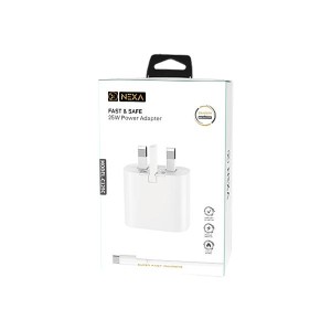 شارژر دیواری فست شارژ 25 وات نکسا (Nexa) مدل C125C | همراه با کابل تایپ سی2