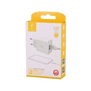 شارژر دیواری دو پورت اسکای دلفین (Sky Dolphin) مدل SC30T توان  ۱۰.۵  وات به همراه کابل Type-C3