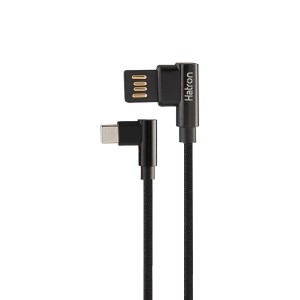 کابل شارژ گیمینگ Type-C هترون (Hatron) مدل HC180UC طول ۱ متر (کانکتور ۹۰ درجه)