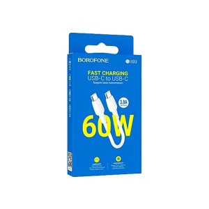 کابل شارژ دو سر تایپ سی پاوربانکی بروفون (Borofone) مدل BX93 طول ۲۵ سانتی‌متر2