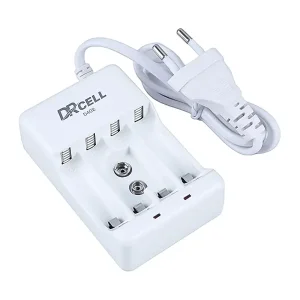 شارژر باتری DRCELL مدل D402 مخصوص باتری‌های قلمی، نیم‌قلمی و کتابی 9 ولت4