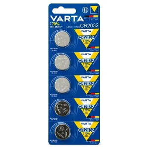 باتری سکه ای وارتا (VARTA) مدل CR2032 لیتیومی بسته 5 عددی