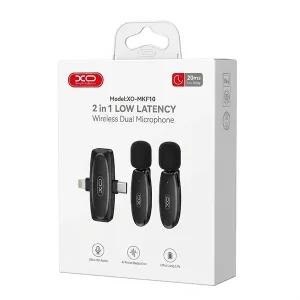 میکروفون یقه‌ای بی‌سیم دو کاربره XO مدل MKF10 (گیرنده تایپ‌سی و لایتنینگ)2