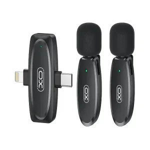 میکروفون یقه‌ای بی‌سیم دو کاربره XO مدل MKF10 (گیرنده تایپ‌سی و لایتنینگ)