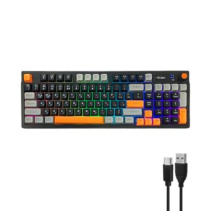 کیبورد مخصوص بازی دی نت (D-NET) مدل DT-984 | کابل جداشونده و نورپردازی RGB