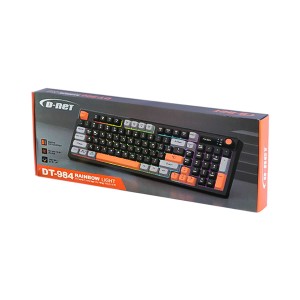 کیبورد مخصوص بازی دی نت (D-NET) مدل DT-984 | کابل جداشونده و نورپردازی RGB3