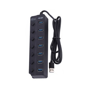 هاب 7 پورت USB 3.0 دی‌نت (D-Net) مدل DT-480 کلیددار آداپتورخور