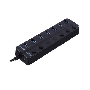 هاب 7 پورت USB 3.0 دی‌نت (D-Net) مدل DT-480 کلیددار آداپتورخور2
