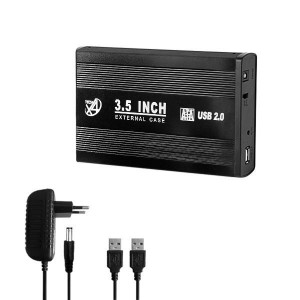 باکس هارد 3.5 اینچ ساتا (SATA) به USB 2.0 آداپتوردار بدنه آلومینیومی