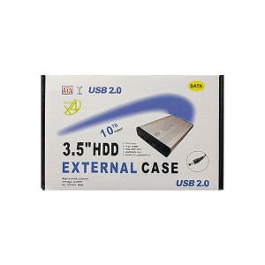باکس هارد 3.5 اینچ ساتا (SATA) به USB 2.0 آداپتوردار بدنه آلومینیومی3