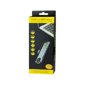 هاب 8 پورت تایپ سی (Type-C) به HDMI / LAN / USB 3.0 / رم ریدر بدنه آلومینیومی2