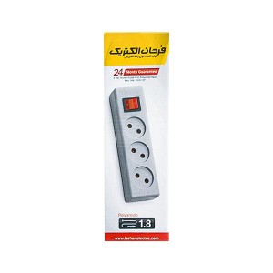 سه راهی برق کلیددار فرحان الکتریک مدل F333 کابل 1.8 متر | رابط 3 خانه Farhan2