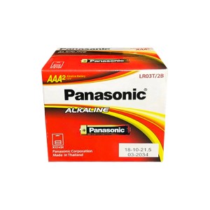 باتری نیم‌قلمی آلکالاین پاناسونیک مدل LR03T/2B بسته ۲ عددی2