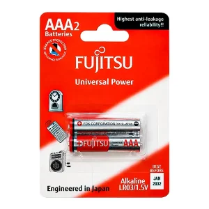 باتری نیم‌قلمی آلکالاین فوجیتسو (FUJITSU) مدل LR03 بسته ۲ عددی