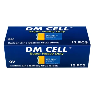 باتری کتابی دی‌ام سل (DM CELL) مدل 6F22 ولتاژ ۹ ولت (بسته ۱۲ عددی)2