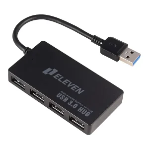 هاب ۴ پورت USB 3.0 ایلون مدل H301 طول کابل ۱۵ سانتی‌متر با پشتیبانی از آداپتور