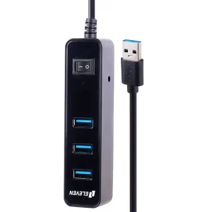 هاب ۴ پورت USB 3.0 ایلون مدل H302 طول کابل ۱.۲ متر کلید دار با پشتیبانی از آداپتور2