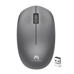 ماوس بی‌سیم میکوسو MIKUSO مدل MOS-W080 با دانگل نانو 2.4GHz رنگ طوسی