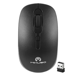 ماوس بی‌سیم میکوسو MIKUSO مدل MOS-W085 با دقت متغیر 800 تا 1600 DPI و دانگل نانو 2.4GHz رنگ مشکی