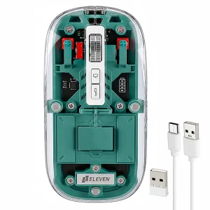 ماوس شارژی دو حالته ایلون Eleven مدل WM912 (شفاف و سایلنت)